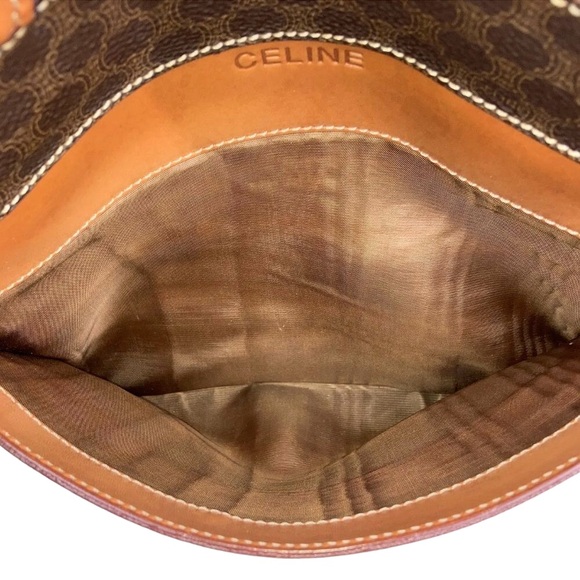 CELINE Macadam Blason Triumph Brown Carry-On Orange Leather Stripes Authentic - Picture 7 of 17